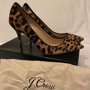 BRAND NEW JCrew leopard Elsie calf hair Pump 7.5